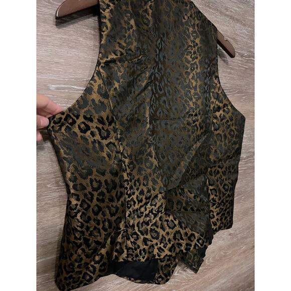 Jacqueline Ferrar Vintage Vest size 12 zipper leopard animal print Jazz - Picture 10 of 10